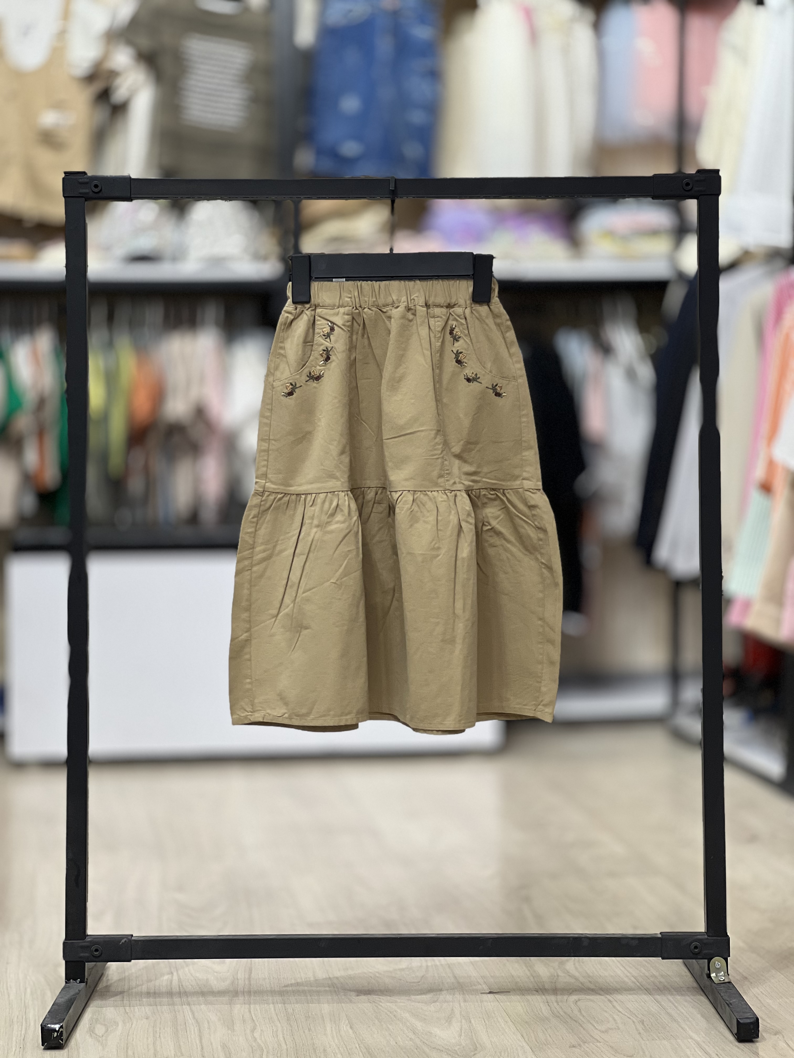 دامن کتان دو طبقه